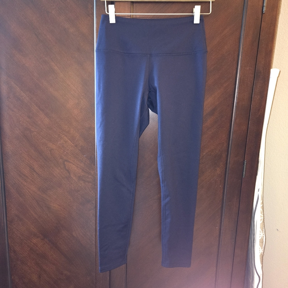 🌺 High-Waisted Fleece Lined Leggings- Navy Blue Women, Sz Small